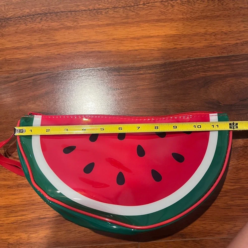 Morgan Home Watermelon Slice Cosmetic Bag Vinyl Makeup Pouch Red Green Summer